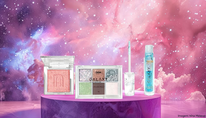 Nina Makeup lança Galaxy Collection com brilho cósmico em edição limitada