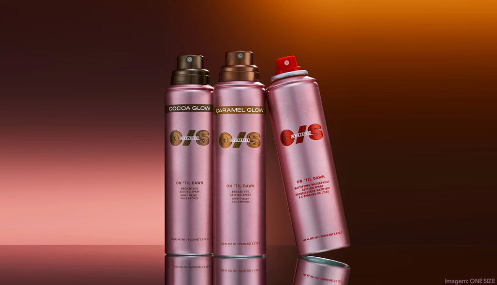ONE SIZE lança spray fixador com efeito bronzeado e iluminado