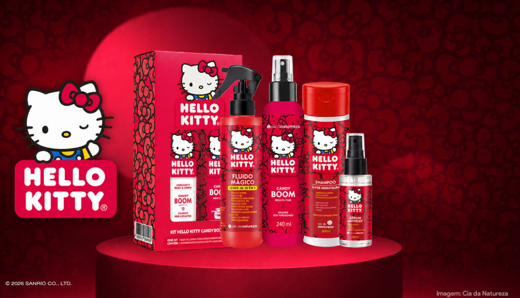Hello Kitty invade universo da beleza com linha da Cia da Natureza