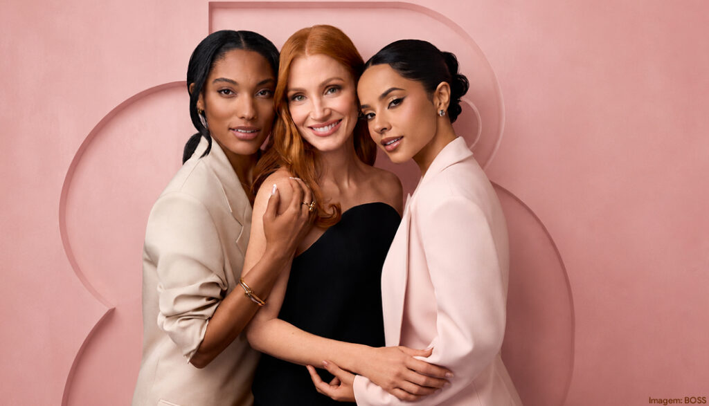 Boss anuncia Bottled Beyond for Her com Jessica Chastain, Becky G e Tara Davis Woodhall