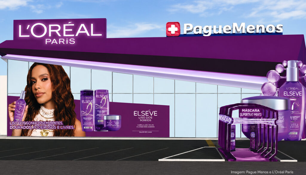 L’Oréal Paris e Pague Menos promovem ação de retail media com loja envelopada em Fortaleza