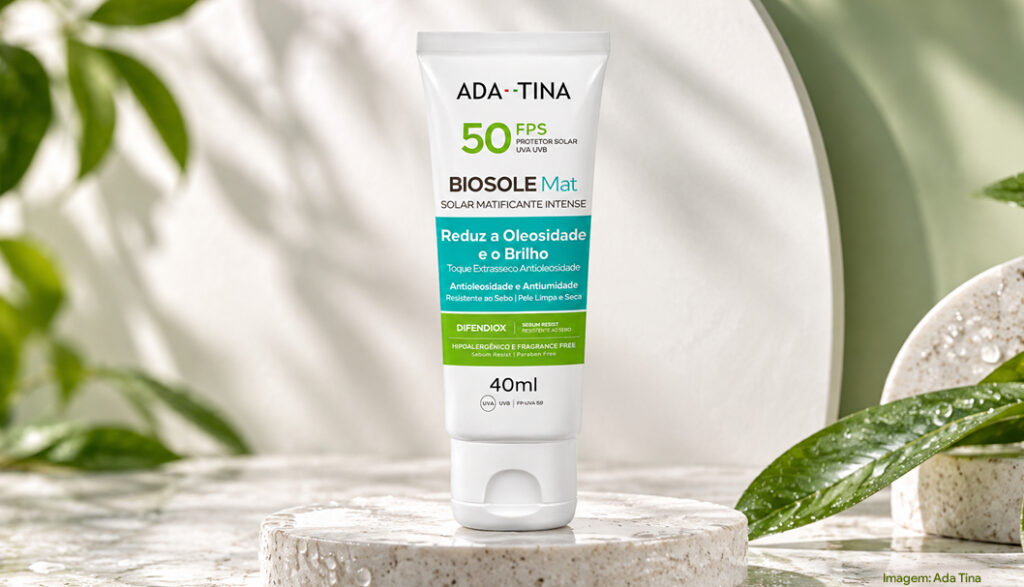 Biosole Mat, da Ada Tina, garante controle da oleosidade e proteção solar por até 12 horas