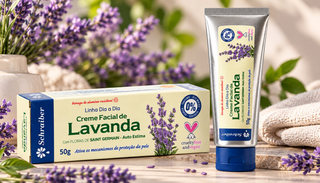 Schraiber lança creme facial de lavanda com foco em autocuidado