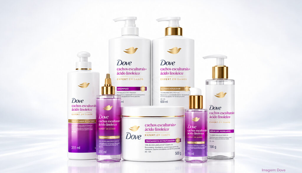 Dove lança Cachos Esculturais com ácido linoleico e tecnologia de reparação capilar